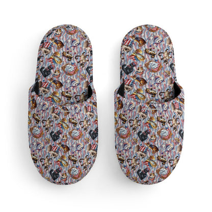8 Patriot Designs, Flannel Children's Cotton Slippers