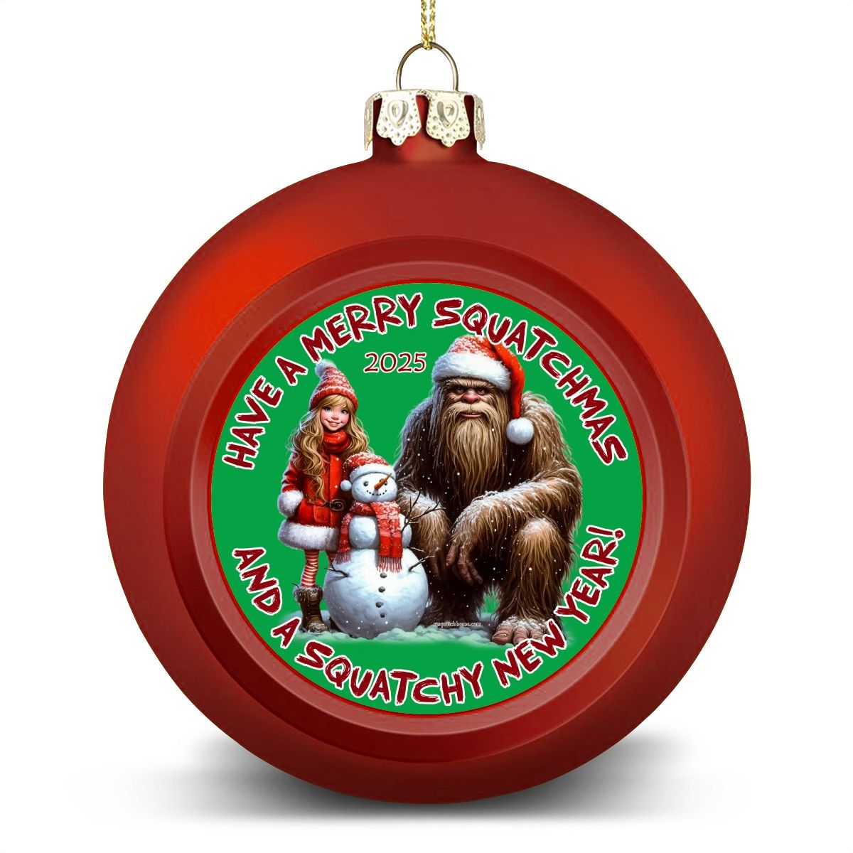 Bigfoot, Sasquatch Santa, "Have a Merry Squatchmas..", Christmas Ball Ornaments