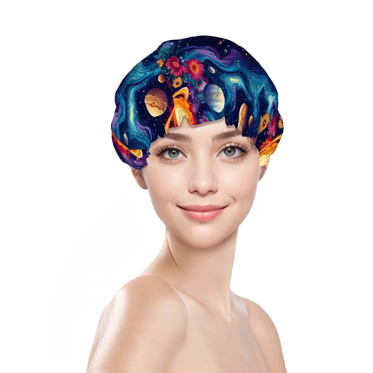 12 Galaxy / Outer Space Reusable Shower Cap