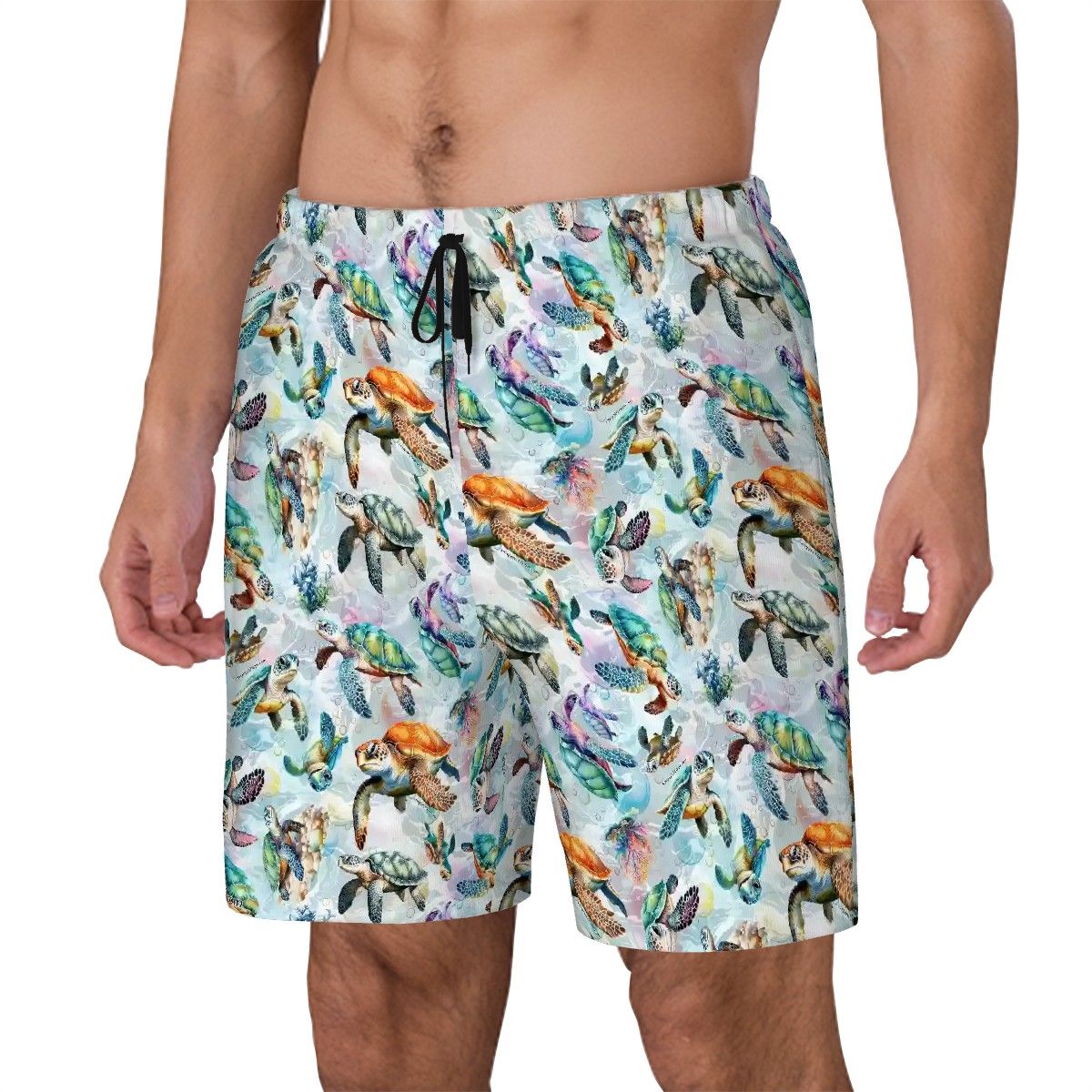 10 Animal Designs, Men Beach Shorts / Swim trunks with 4 Pockets