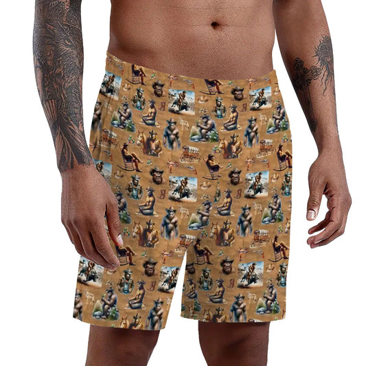 10 Bigfoot / Sasquatch Designs, Men’s Polyester, pocketed, pajama Shorts