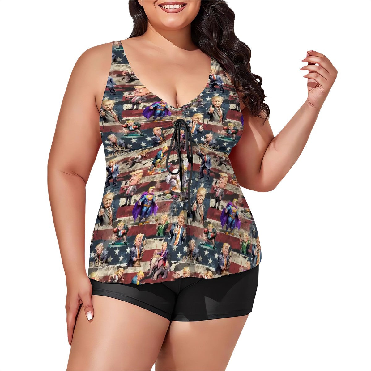 10 Donald Trump Designs, Plus Sized Women’s Two Piece Tankini Swimsuit