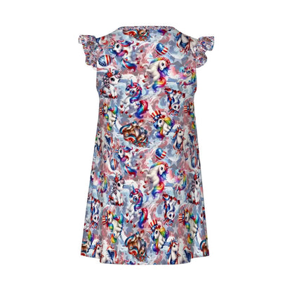 8 Patriot Designs, Girl's Flutter Sleeve Nightgown