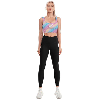 Rainbow Unicorn, Traditional Sports Bra, Yoga Top
