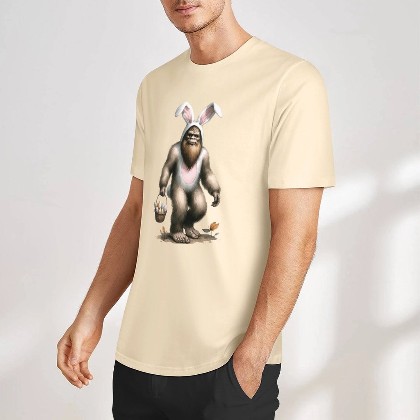 Bigfoot - Sasquatch Easter Bunny Short Sleeve Cotton T-Shirt