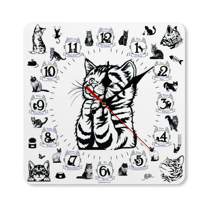 Praying Kitten Square Wall Clock
