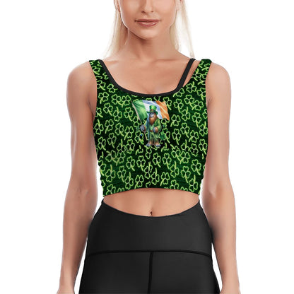 Irish Bigfoot, Sasquatch, Women’s Strappy Sports Bra, Yoga Top