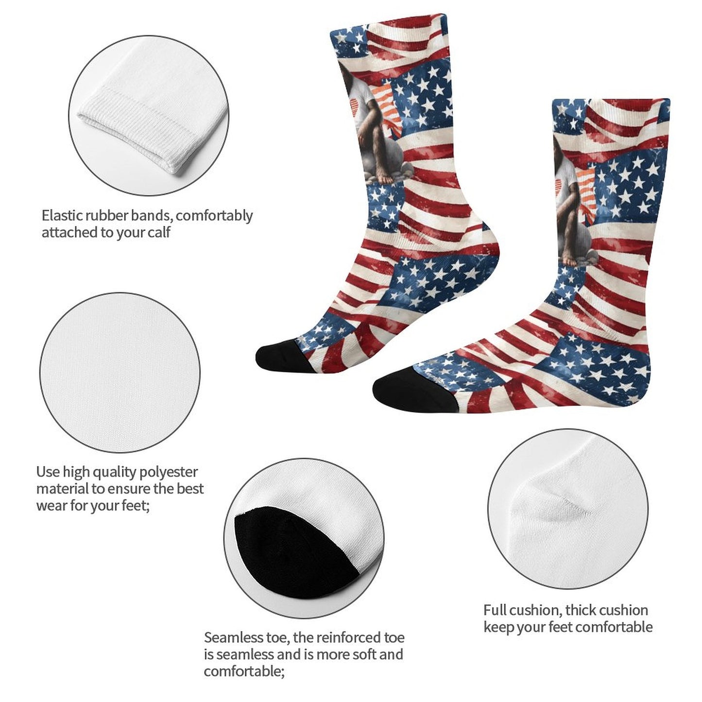 Patriot Bigfoot Sasquatch, Children’s Polyester Socks