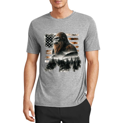 Bigfoot - Sasquatch Scenery Short Sleeve Cotton T-Shirt