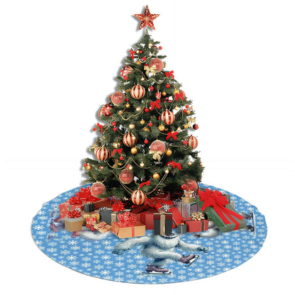 Cute Yeti Design, Plush Christmas Tree Skirt – 3 Sizes