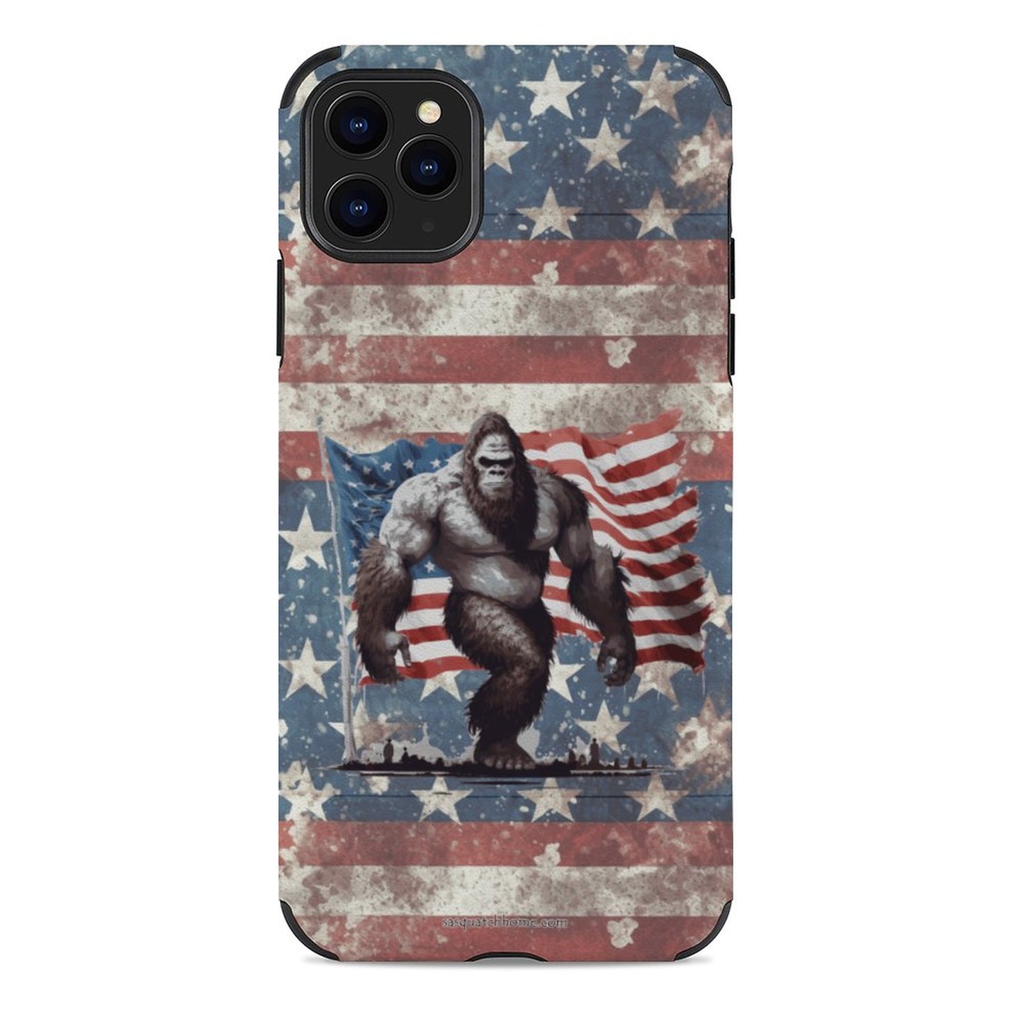 Bigfoot Sasquatch With Flag, Microfiber iPhone 11 Cases