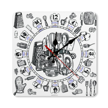 Cooking Square Wall Clock