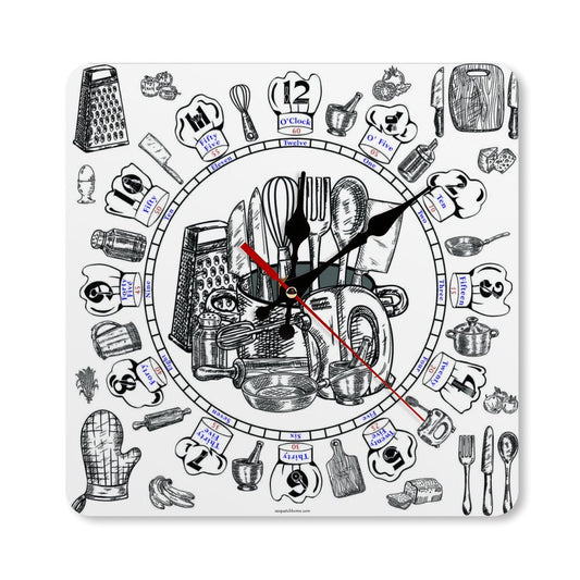 Cooking Square Wall Clock