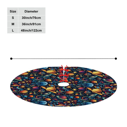 12 Galaxy Outer Space Designs, Plush Christmas Tree Skirt – 3 Sizes