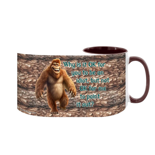Sarcastic Sasquatch "Why is it..", Large 15 Ounce Colorful Mugs – Made In USA