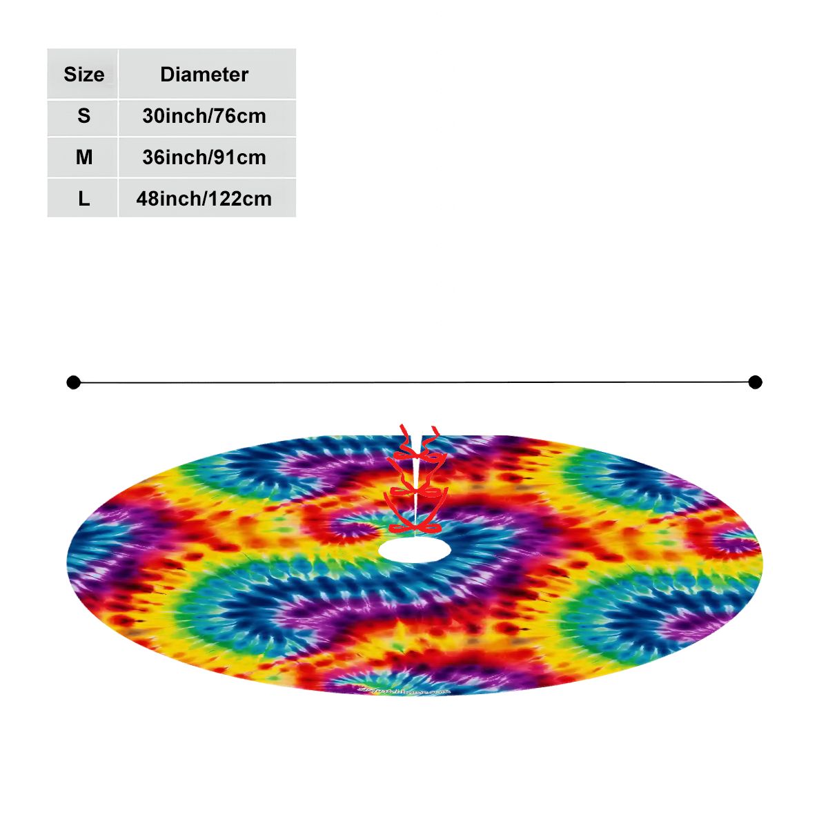 19 Tie Dye Designs, Plush Christmas Tree Skirt – 3 Sizes