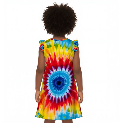 19 Tie Dye Designs, Girl's Flutter Sleeve Nightgown