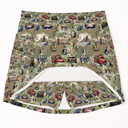 Zombie, Women’s Milk Silk Sports Skorts with Pockets