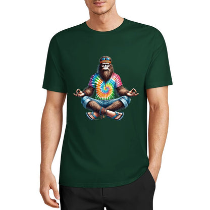 Bigfoot - Sasquatch Hippie Yoga Short Sleeve Cotton T-Shirt