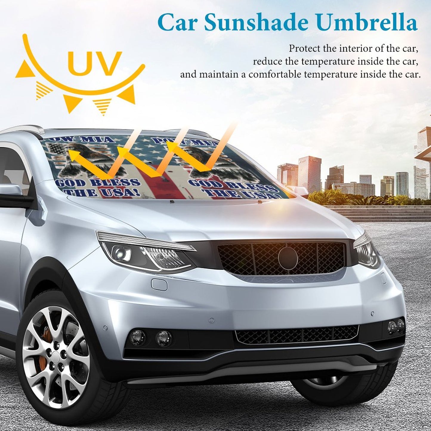 POW-MIA Sasquatch Car Sunshade Umbrella