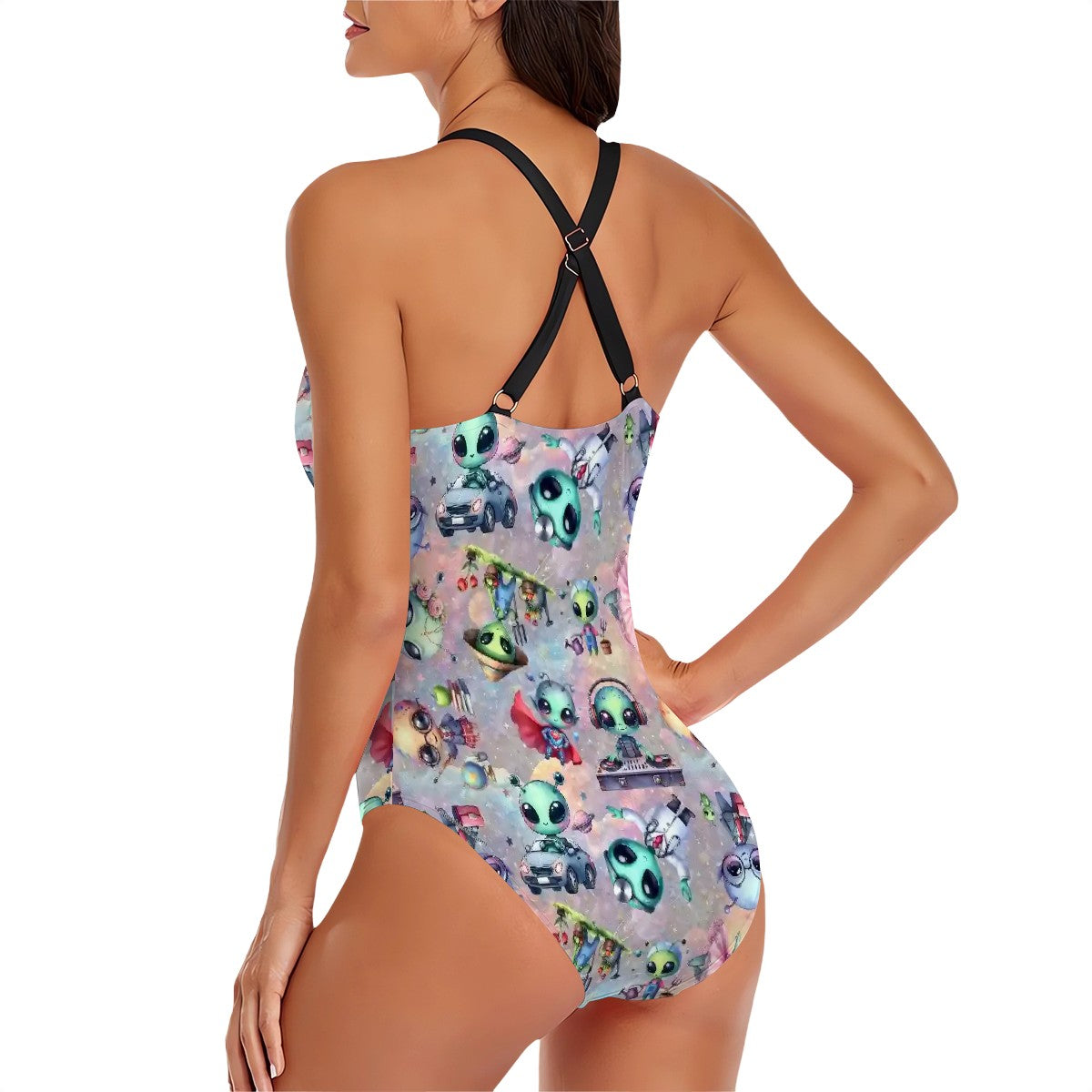 6 Awesome Alien Designs, Cross-Back One Piece Swimsuit