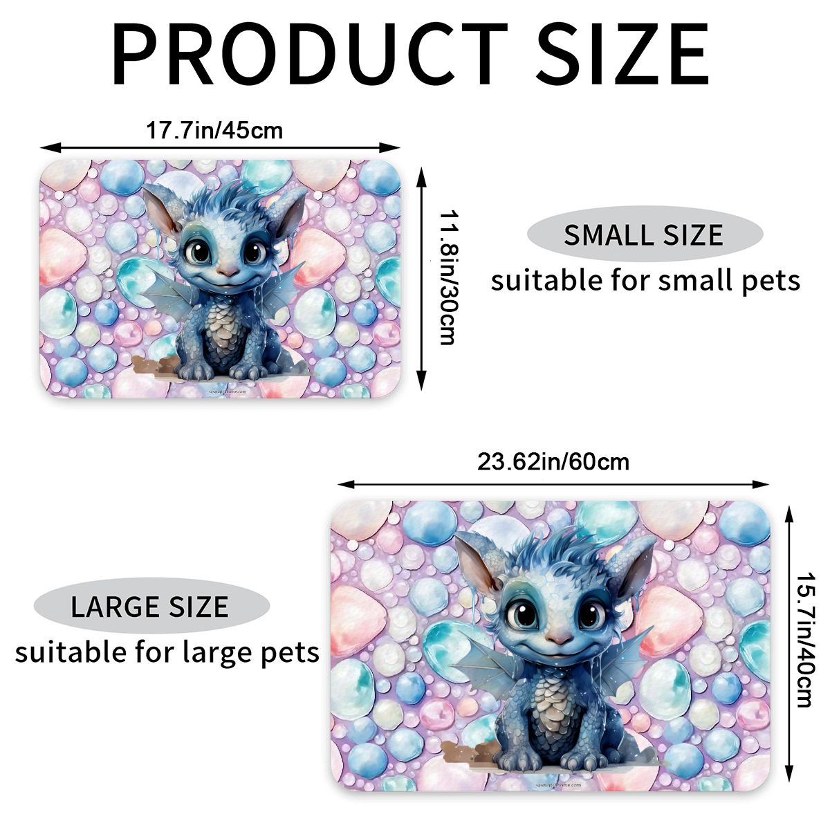 Baby Dragon, Waterproof Pet Food Mat
