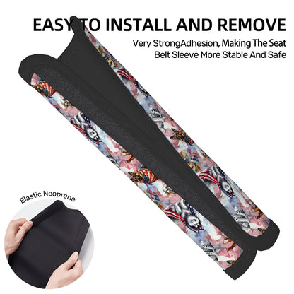 8 Patriot Designs, Seat Belt Cover Pad For Adults 2 Pcs