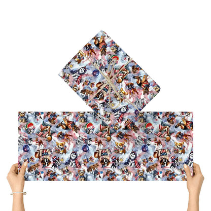 8 Patriotic Designs, 3 Pack Gift Wrapping Paper Sheets
