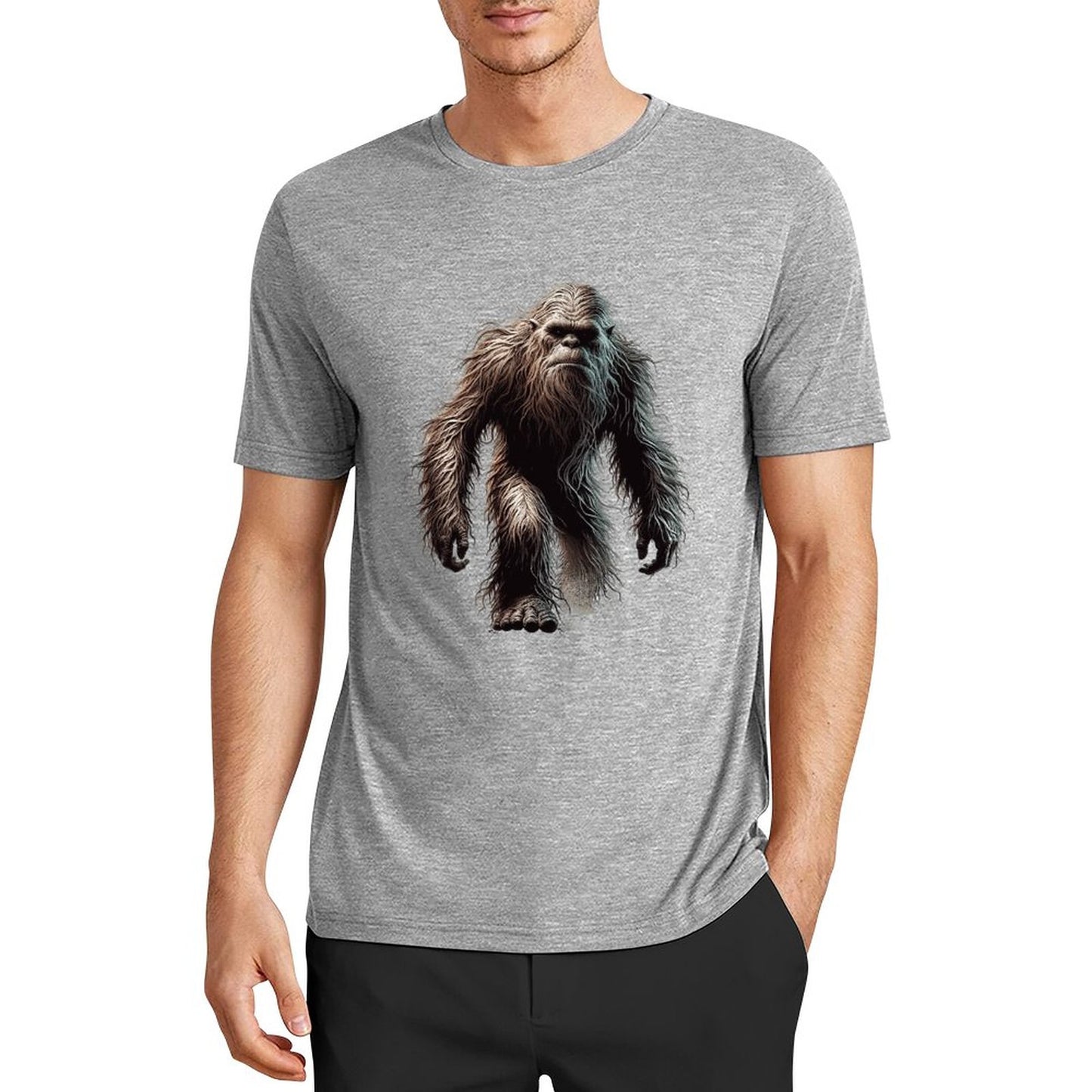 Bigfoot - Sasquatch Walking Short Sleeve Cotton T-Shirt