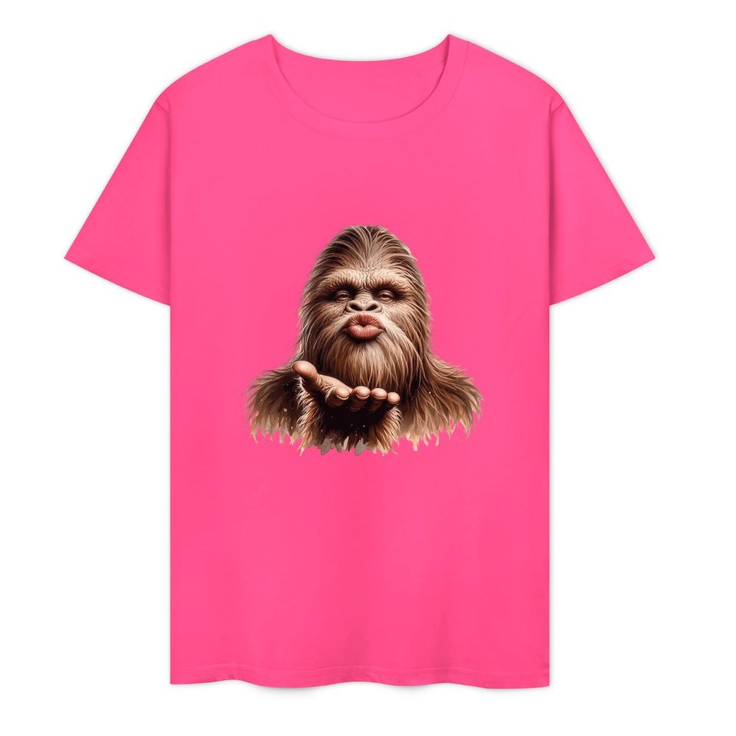 Bigfoot - Sasquatch Blow Kiss Short Sleeve Cotton T-Shirt