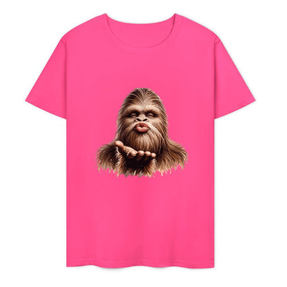 Bigfoot - Sasquatch Blow Kiss Short Sleeve Cotton T-Shirt