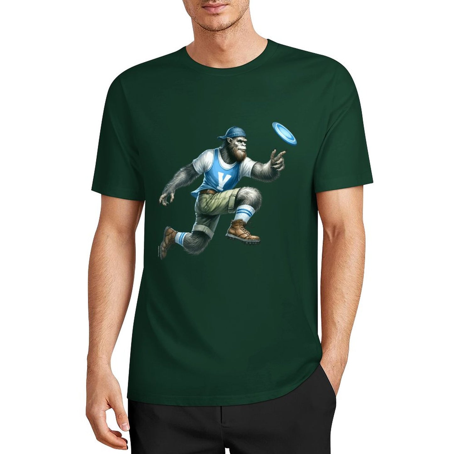 DTF 160gsm Cotton Men's Short Sleeve T-shirt (Front Printing)