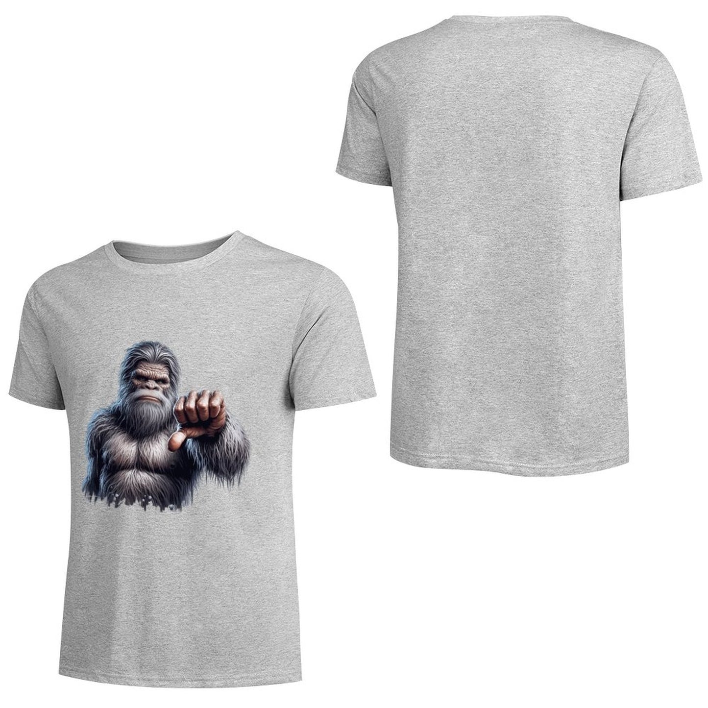 Bigfoot - Sasquatch Thumbs Down Short Sleeve Cotton T-Shirt