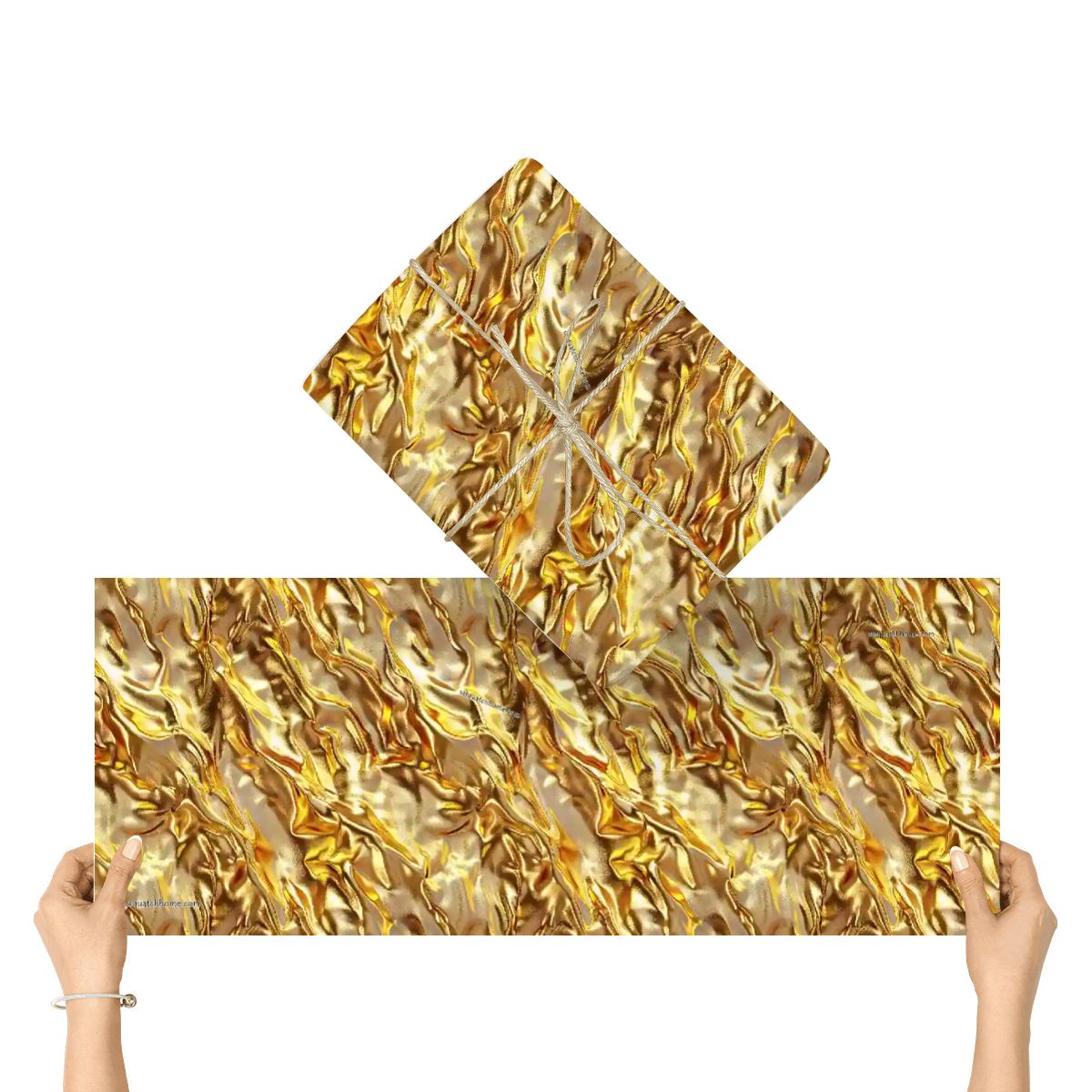 Gold Water, 3 Pack Gift Wrapping Paper Sheets