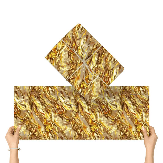 Gold Water, 3 Pack Gift Wrapping Paper Sheets