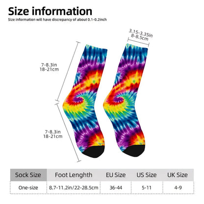 19 Tie Dye Designs, Polyester Crew Socks