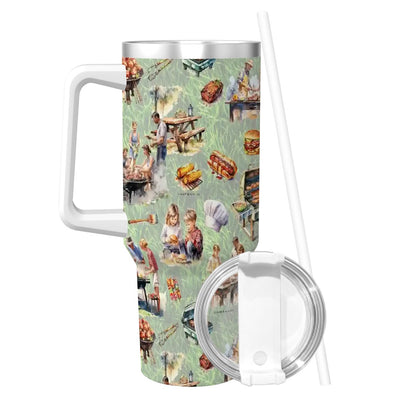 Awesome Designs, 40 oz Travel Coffee Mug with a Straw