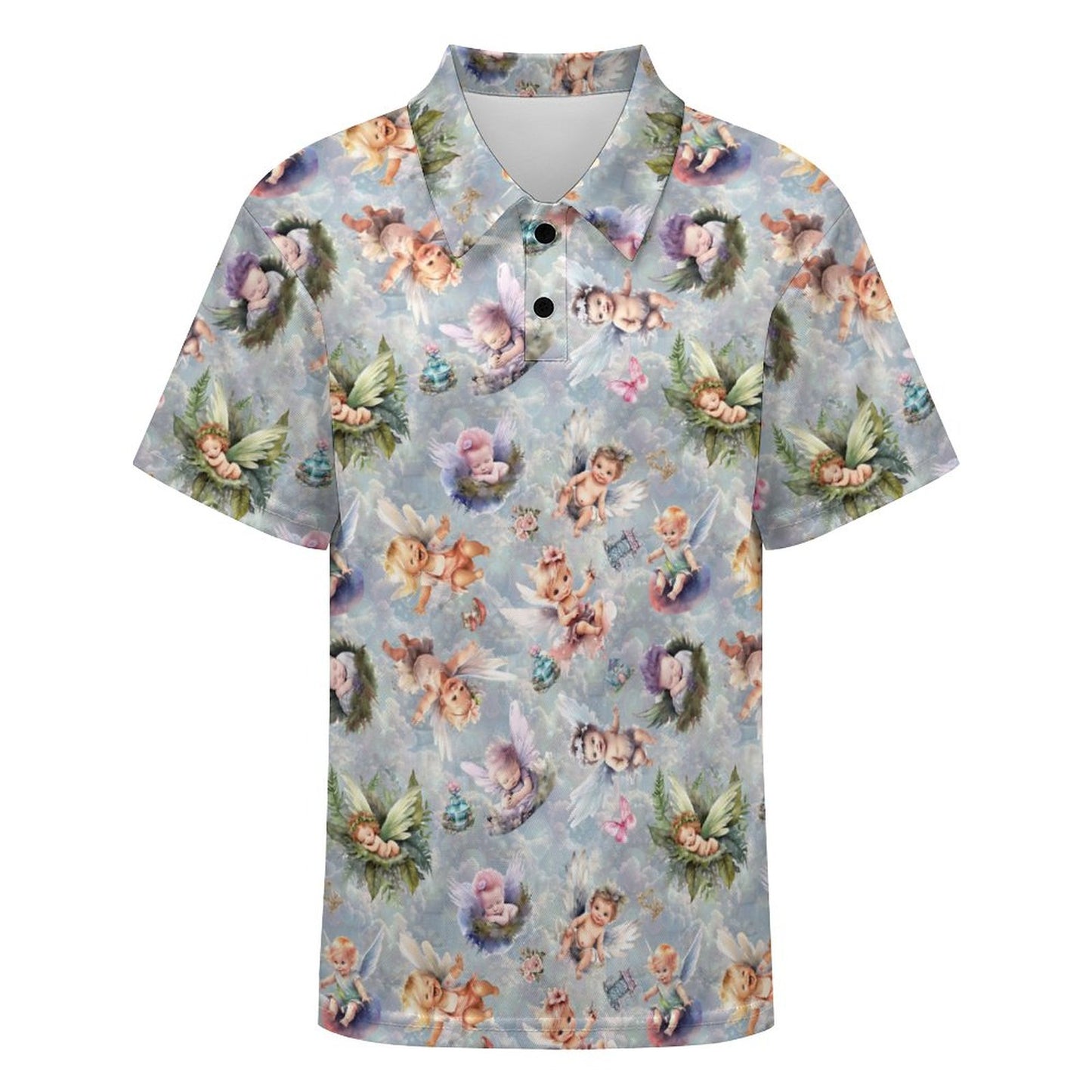 6 Fairy Design, Kids Button Down Polo Shirt