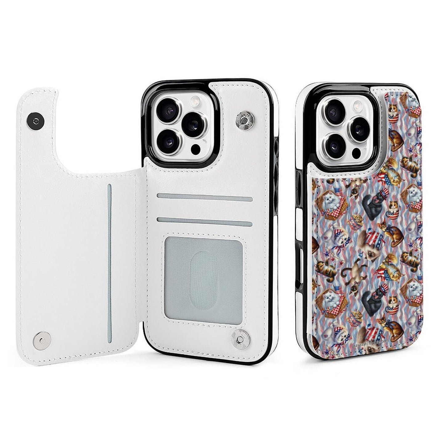 8 Patriot Designs, iPhone 16 Faux Leather Wallet Case