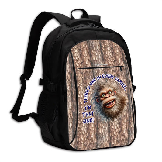 Bigfoot / Sasquatch "I'm that one.." Large Capacity, Oxford Travel, Laptop Bag with USB Charger