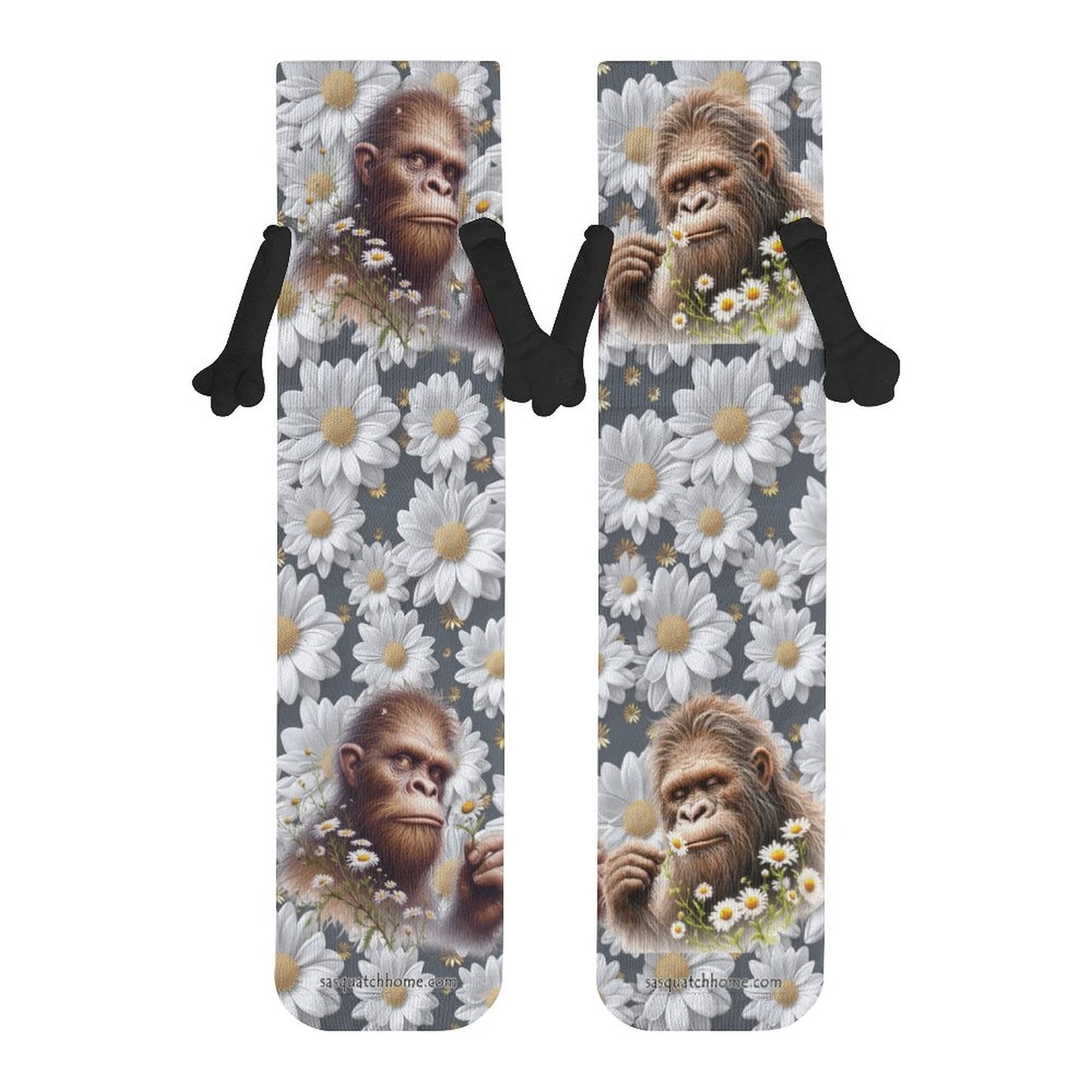 Bigfoot Daisies Magnetic Holding Hands Funny Socks – PERSONALIZE FREE