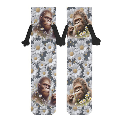 Bigfoot Daisies Magnetic Holding Hands Funny Socks – PERSONALIZE FREE
