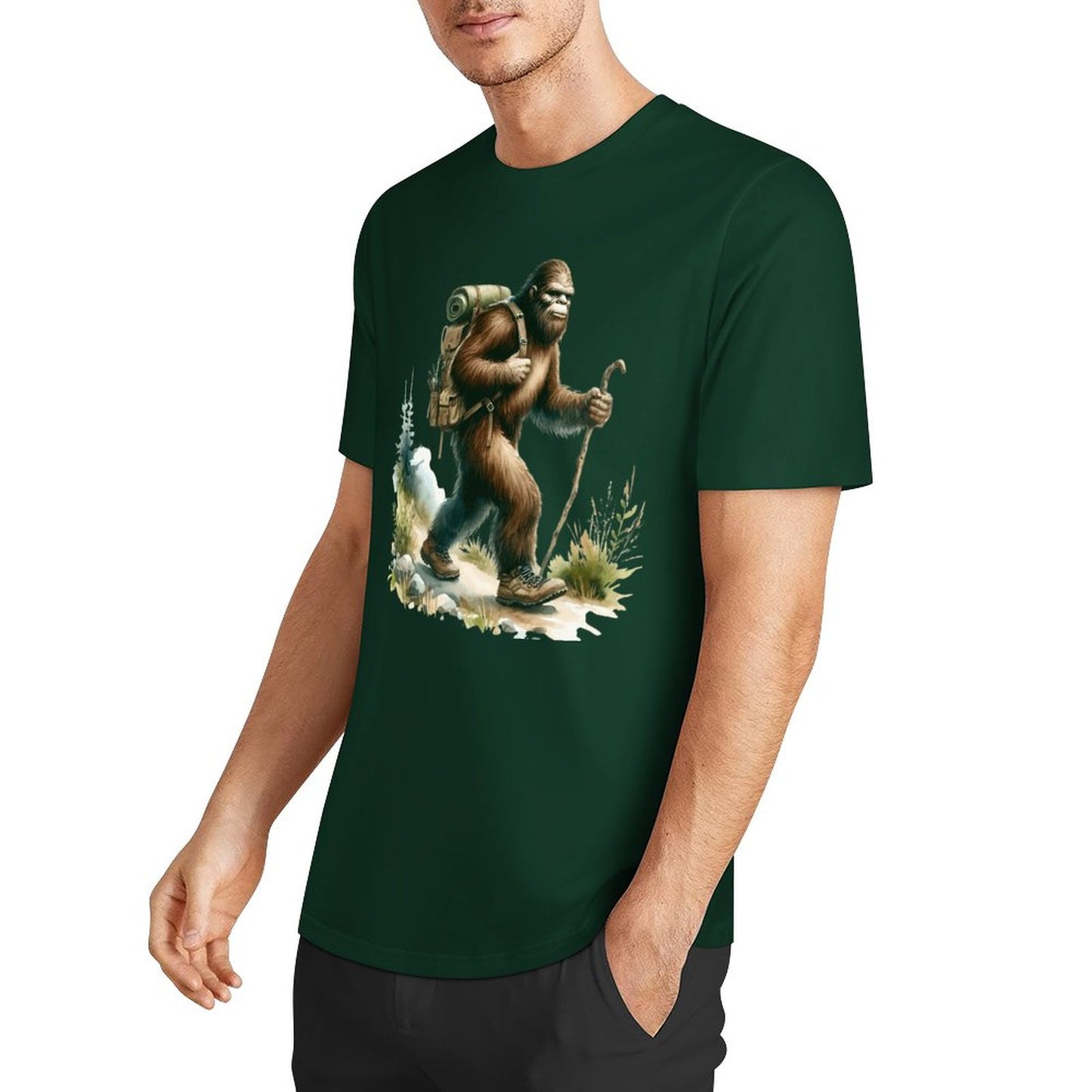 Bigfoot - Sasquatch Hiking Short Sleeve Cotton T-Shirt