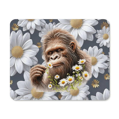 Sasquatch "Smell the Flowers" Square Mouse Pad