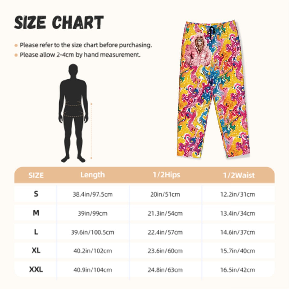 Pink Bigfoot On Deco Background, Women’s Pajama Pants with Pockets