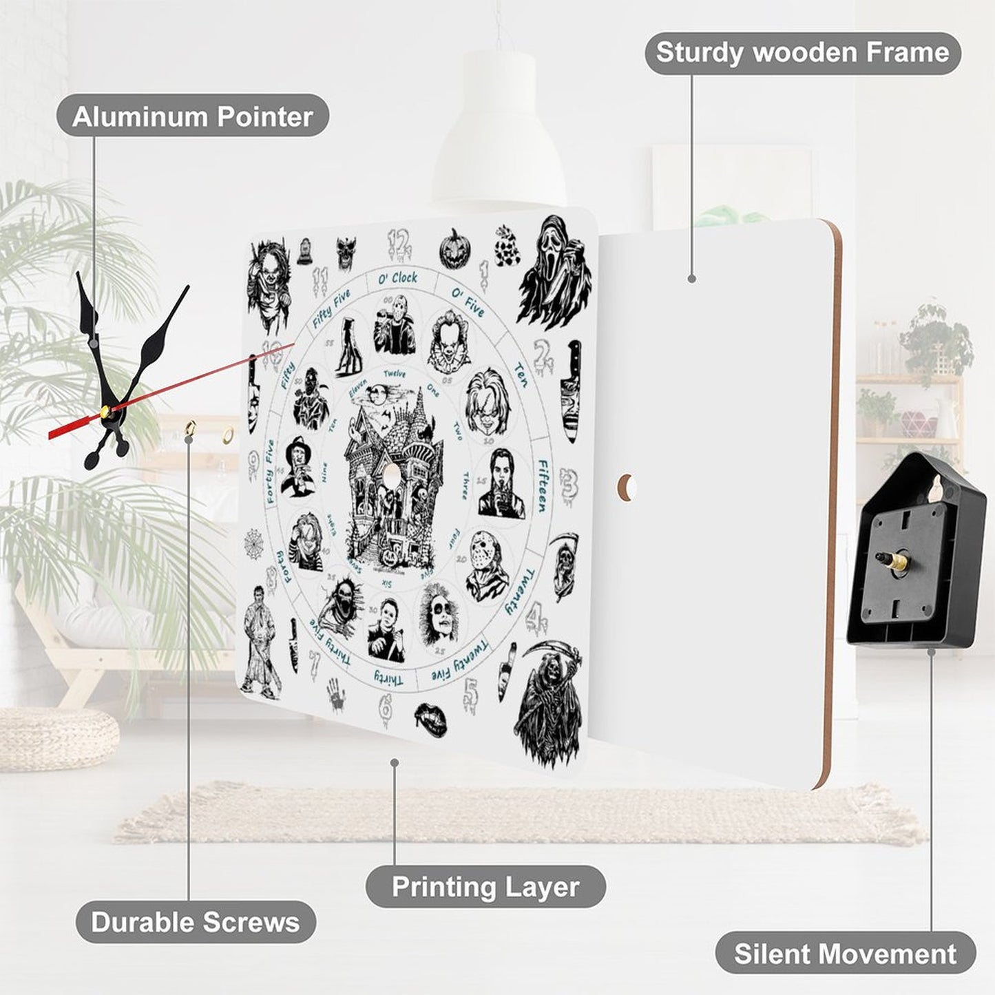 Halloween Square Wall Clock