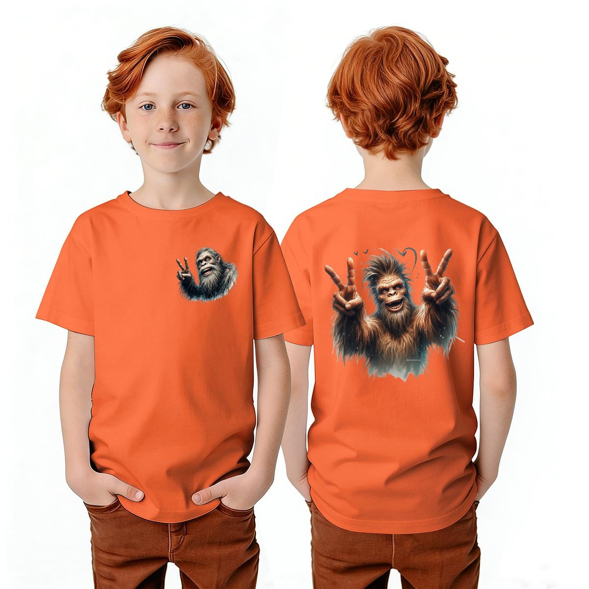 Bigfoot Sasquatch Designs, Kid’s Double Sided Gildan 5000B T Shirt