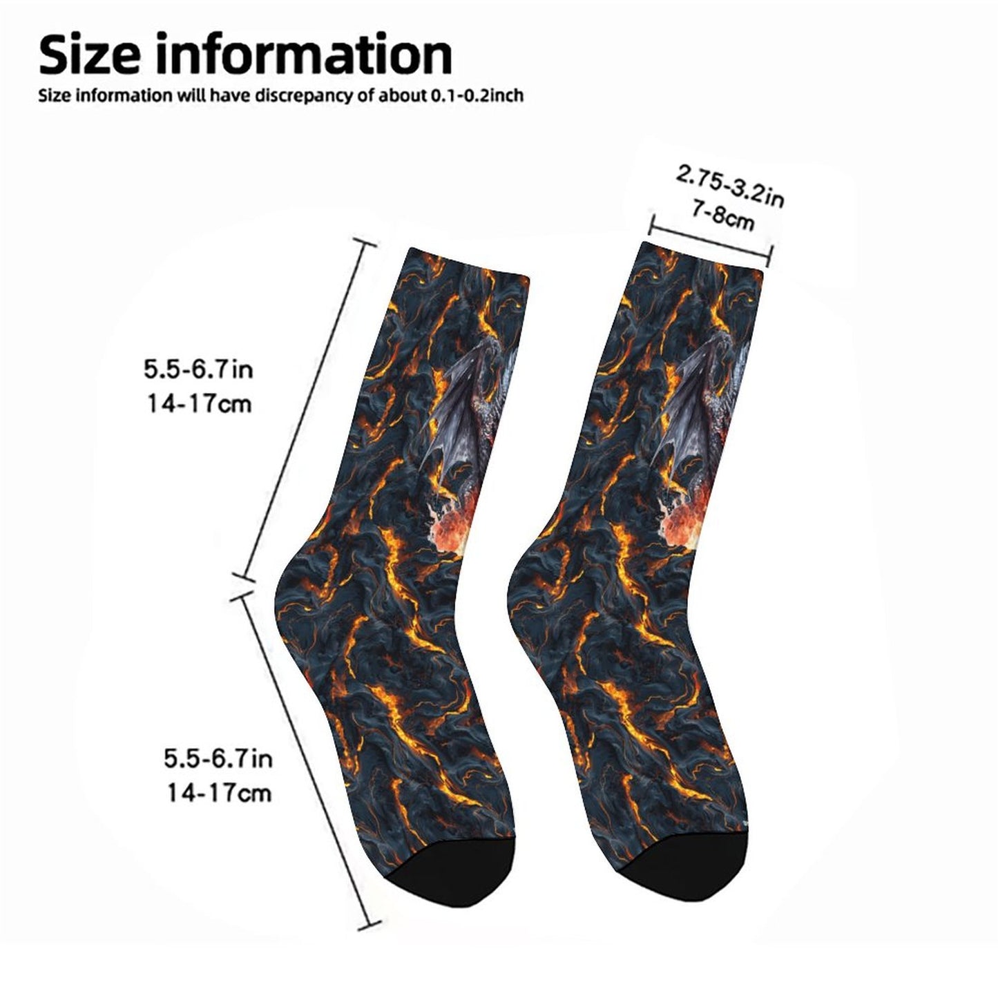 Fire Dragon, Children’s Polyester Socks