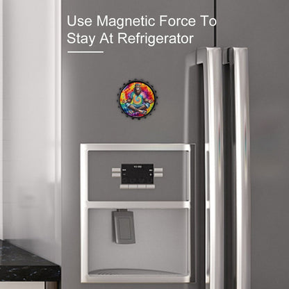 Bigfoot / Sasquatch Yoga, Zen, 3” Magnetic Can Opener / Coaster / Fridge Decor