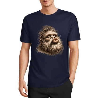 Bigfoot - Sasquatch Kissy Face Short Sleeve Cotton T-Shirt
